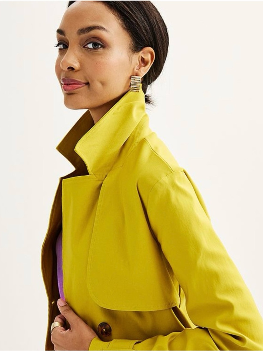 Nine West Cropped Trench Coat Size M 🆕 - Picture 2 of 7